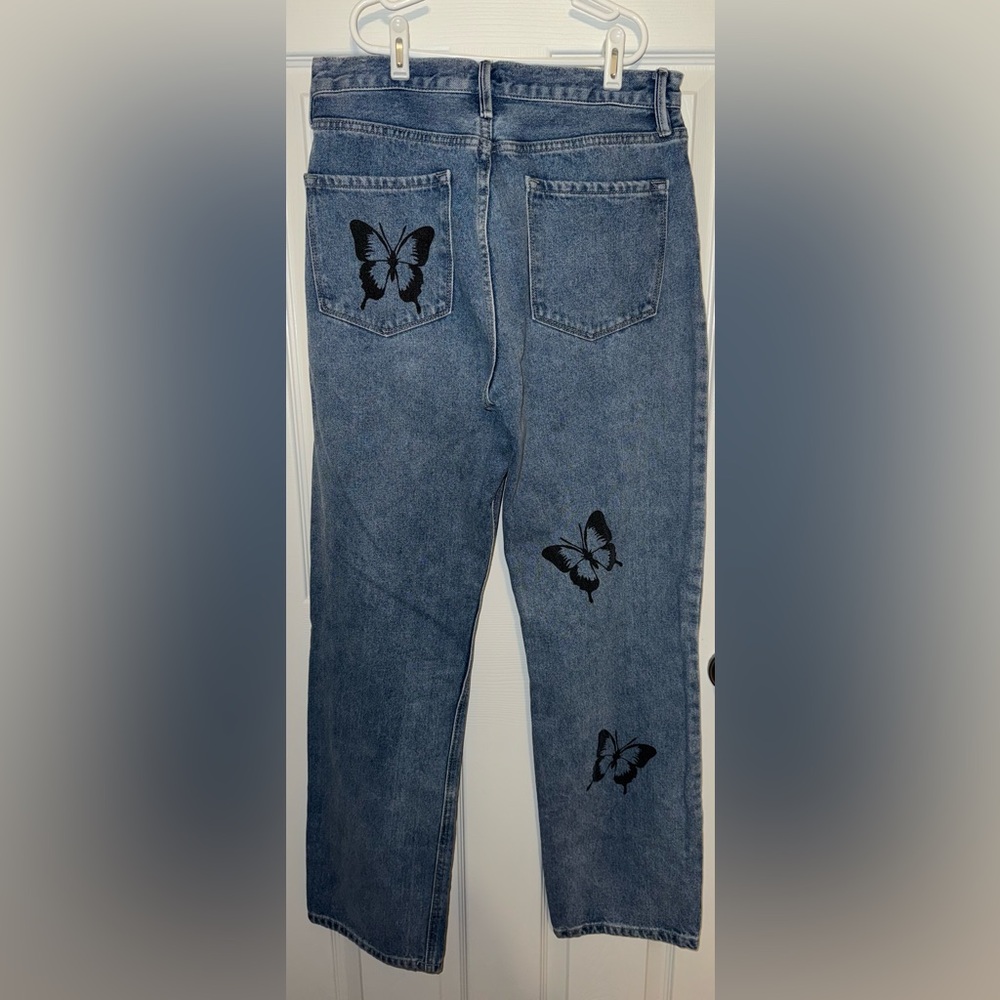 Breathtaking Butterflies Non Stretch Jeans - Medium Blue Wash - Picture 7 of 9